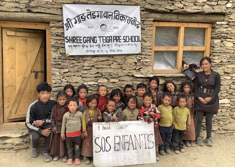 L'école maternelle Shree Ghang Teiga Pre School dans le Haut Dolpo au Népal