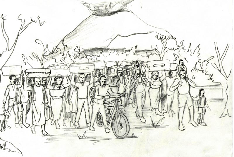 La fuite de Goma en dessin par un ex enfant soldat