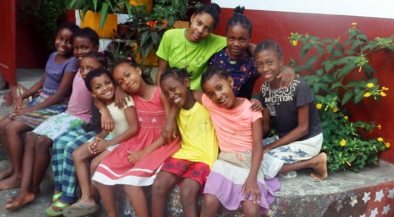 Pensionnaires de l'orphelinat de l'Ile Sainte Marie à Madagascar