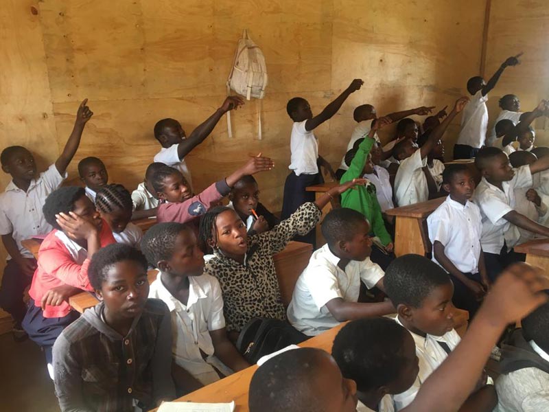 Une classe du Centre de Rattrapage Scolaire à Goma