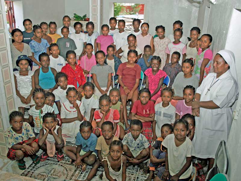 Pensionnaires de l'orphelinat de l'Ile Ste Marie à Madagascar
