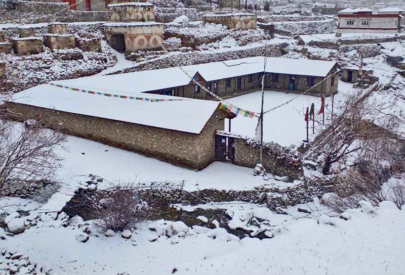L'école de Shimengaon l'hiver dans le Haut Dolpo au Népal