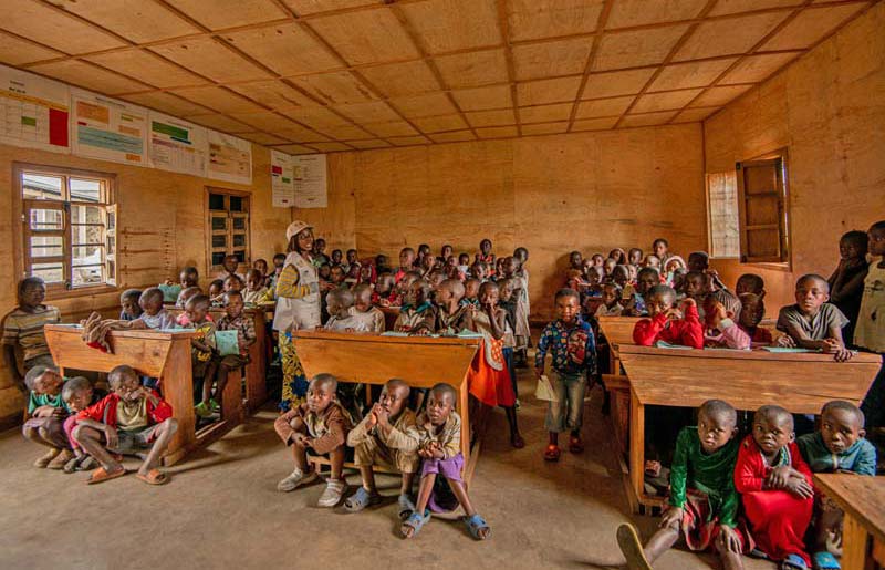 Scolarisation des enfants du camp de déplacés Ave Maria à Goma en RDC