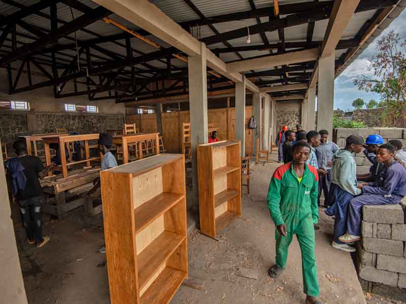 Les meubles fabriqués lors du brevet de menuiserie à Goma