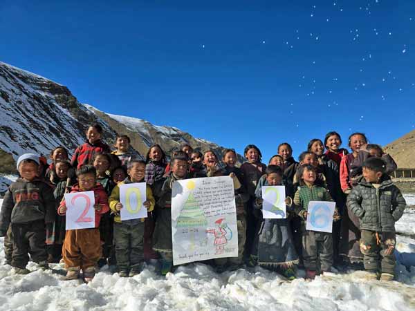 Voeux de Bonne Année et remerciements des enfants de Tinje dans le Haut Dolpo au Népal