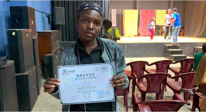Brevet de participation à l'atelier Théâtre du festival Éclats de Scène à Lubumbashi