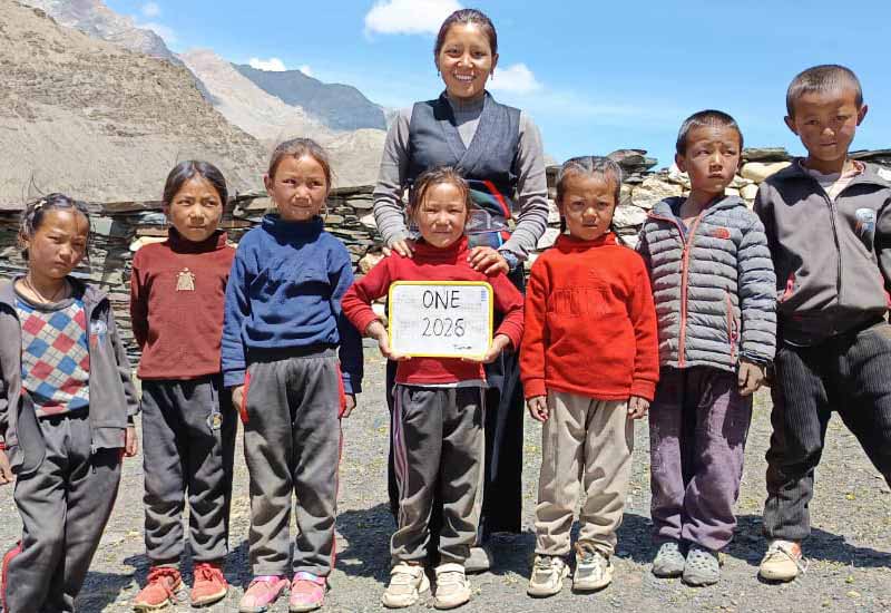 La Classe 1 2026 de la Siddhartha Kula Basic School à Tinjé dans le Haut Dolpo